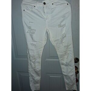 V.I.P. Women's Jeans White with Ripped Holes Size 1/25